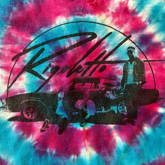 Vintage Tie Dye T-shirt Tee Obscure Garage Band Rigoletto UNISEX M One of a Kind - Picture 7 of 11